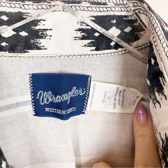 Wrangler 90s Pearl Snap Rodeo Vintage Mens Long Sleeve XL Roping - Picture 2 of 6